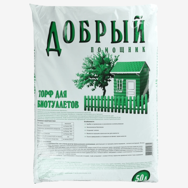 Торф для биотуалетов (Добрый помощник) 50 л.