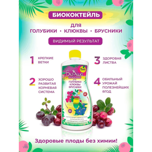 Биококтейль для голубики, брусники и клюквы "БИОША" (1л) — изображение 3